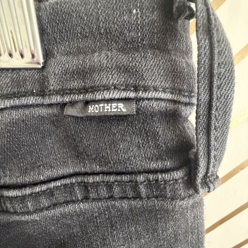 mother the mid rise dazzler ankle skinny black jeans not guilty wash 34 stretchy - Picture 5 of 9